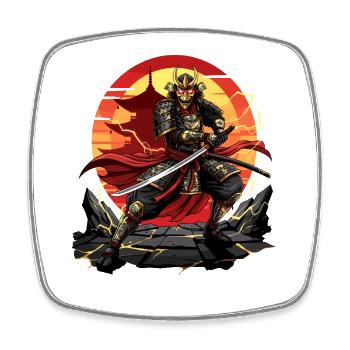 Otaku Samurai Warrior Japan Katana Design - Magnet carré - blanc - Devant