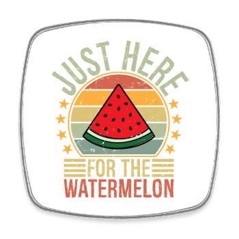 just here for the watermelon - Viereckiger Kühlschrankmagnet - Weiß - Vorne