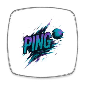 Ping Pong - Tennis de Table - Square fridge magnet - white - Front