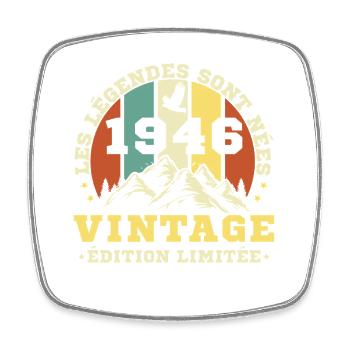 1946 Vintage Rétro Cadeau D'anniversaire - Magnet carré - blanc - Devant