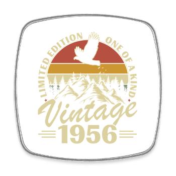 1956 Vintage Retro Geburtstagsgeschenk - Viereckiger Kühlschrankmagnet - Weiß - Vorne