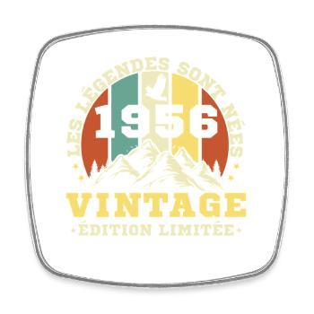 1956 Vintage Retro Geburtstagsgeschenk - Viereckiger Kühlschrankmagnet - Weiß - Vorne