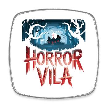 Horror Vila Haunted House Nocturnal Forest Creepy - Square fridge magnet - white - Front