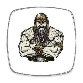 Viking Viking Legend Sailor Odin Raven Fighter - Square fridge magnet - white - Front