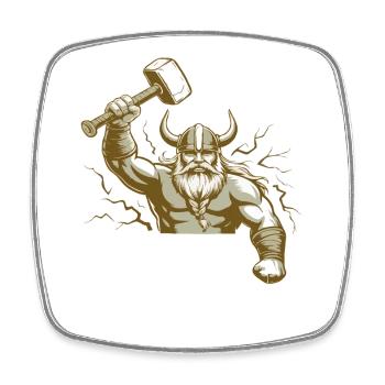 Viking Viking Legend Sailor Odin Raven Fighter - Square fridge magnet - white - Front