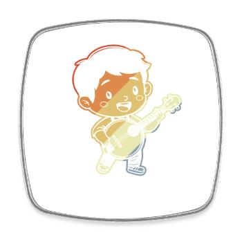 Little Banjoist Comic - Square fridge magnet - white - Front
