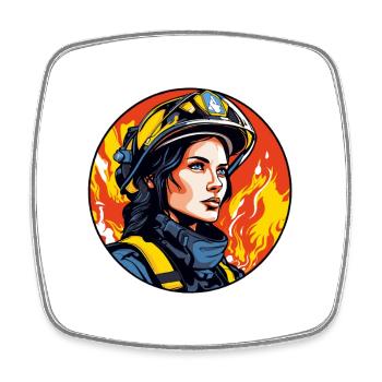 Fire Brigade Firefighter - Square fridge magnet - white - Front