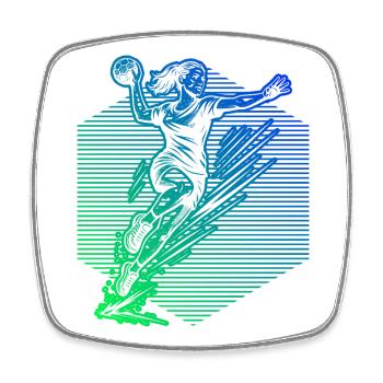 Handball Illustration für Handball fuer Frauen - Viereckiger Kühlschrankmagnet - Weiß - Vorne