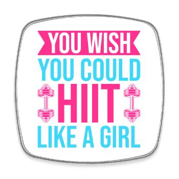 Fanatiques de fitness Hiit Like A Girl Gymnastique suédoise Gym - Magnet carré - blanc - Devant