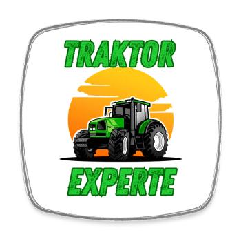 Traktor Experte - Viereckiger Kühlschrankmagnet - Weiß - Vorne