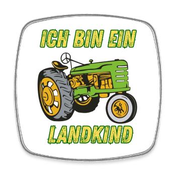Landkind Traktor - Ich bin ein Landkind - Viereckiger Kühlschrankmagnet - Weiß - Vorne