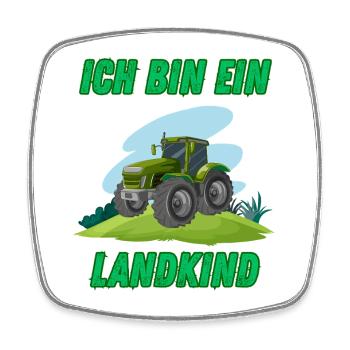 Traktor - Ich bin ein Landkind - Viereckiger Kühlschrankmagnet - Weiß - Vorne