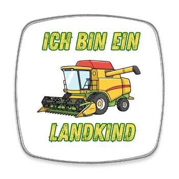 Traktor - Ich bin ein Landkind - Viereckiger Kühlschrankmagnet - Weiß - Vorne