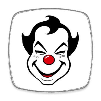 Fröhliches Clown Gesicht Karneval Fasnet Fasching - Viereckiger Kühlschrankmagnet - Weiß - Vorne