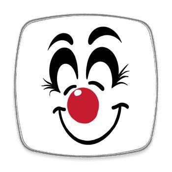 Fröhliches Clown Gesicht Karneval Fasnet Fasching - Viereckiger Kühlschrankmagnet - Weiß - Vorne