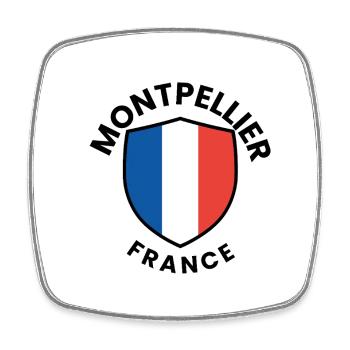 Montpelier Shield of France - Square fridge magnet - white - Front