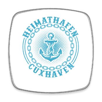 Nordsee HEIMATHAFEN CUXHAVEN Urlaub Lustig - Viereckiger Kühlschrankmagnet - Weiß - Vorne