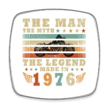 1976 Vintage Anniversaire Moto Cadeau - Magnet carré - blanc - Devant