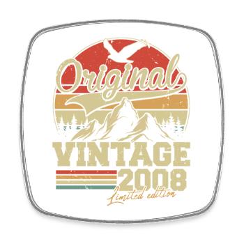 Original 2008 Vintage Vintage Anniversaire Rétro - Magnet carré - blanc - Devant