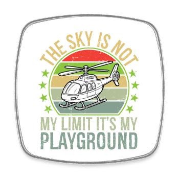 the sky is not my limit it's my playground - Square fridge magnet - white - Front