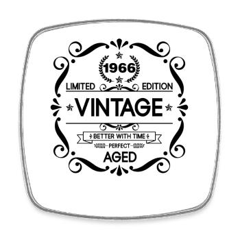 Vintage Limited Edition Born in 1966 Perfect Aged  - Viereckiger Kühlschrankmagnet - Weiß - Vorne