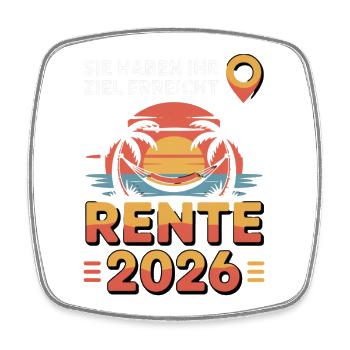 Rente Pensionist Pensionierung 2026 Mann & Frau - Viereckiger Kühlschrankmagnet - Weiß - Vorne