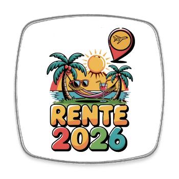 Rente Pensionist Pensionierung 2026 Mann & Frau - Viereckiger Kühlschrankmagnet - Weiß - Vorne