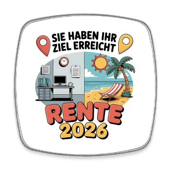 Rente Pensionist Pensionierung 2026 Mann & Frau - Viereckiger Kühlschrankmagnet - Weiß - Vorne
