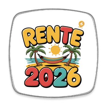 Rente Pensionist Pensionierung 2026 Mann & Frau - Viereckiger Kühlschrankmagnet - Weiß - Vorne