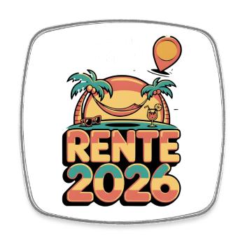 Rente Pensionist Pensionierung 2026 Mann & Frau - Viereckiger Kühlschrankmagnet - Weiß - Vorne