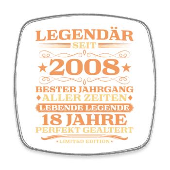 2008 millésime 18 ans parfaitement vieilli - Magnet carré - blanc - Devant
