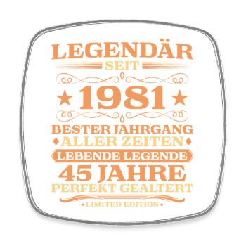 1981 Millésime 45 ans parfaitement vieilli - Magnet carré - blanc - Devant