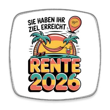 Rente Pensionist Pensionierung 2026 Mann & Frau - Viereckiger Kühlschrankmagnet - Weiß - Vorne