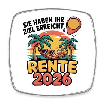Pension Pensioner Retirement 2026 Man & Woman - Square fridge magnet - white - Front