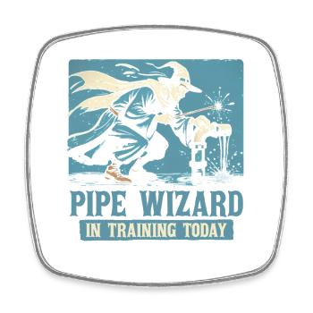 Pipe Layer Pipeline Builder - Square fridge magnet - white - Front