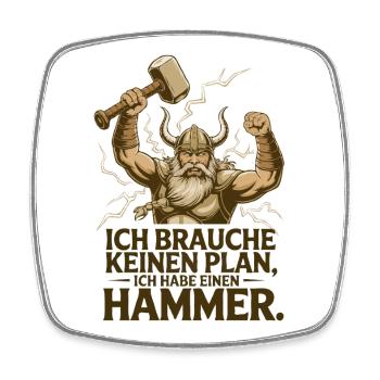 Viking Viking Legend Sailor Odin Raven Fighter - Square fridge magnet - white - Front