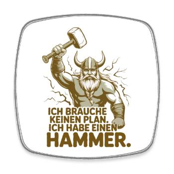 Viking Viking Legend Sailor Odin Raven Fighter - Square fridge magnet - white - Front
