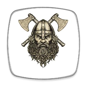 Viking Viking Legend Sailor Odin Raven Fighter - Square fridge magnet - white - Front