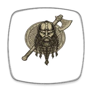 Viking Viking Legend Sailor Odin Raven Fighter - Square fridge magnet - white - Front