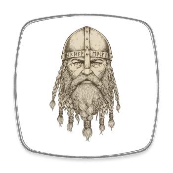 Viking Viking Legend Sailor Odin Raven Fighter - Square fridge magnet - white - Front