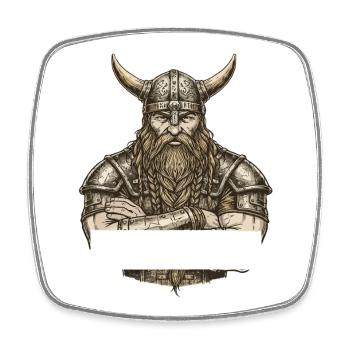Viking Viking Legend Sailor Odin Raven Fighter - Square fridge magnet - white - Front