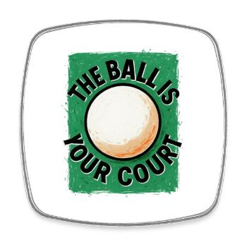 Dieser Ball liegt bei dir – Tischtennis - Viereckiger Kühlschrankmagnet - Weiß - Vorne
