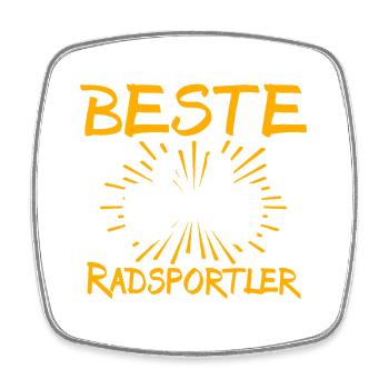 Cyclist Gift Idea - Square fridge magnet - white - Front