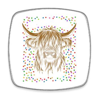 Déguisement têtu de bétail des Highlands - Magnet carré - blanc - Devant
