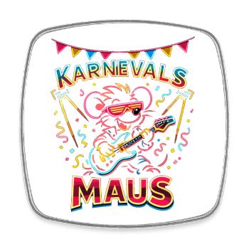 Carnival Mouse Rock Outfit for Cologne Alaaf - Square fridge magnet - white - Front