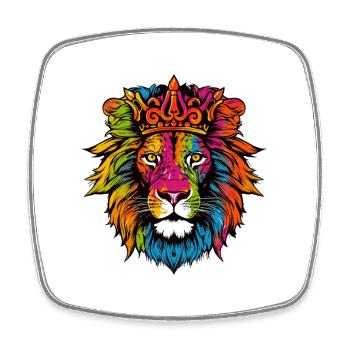 Lion Animal Crown - Square fridge magnet - white - Front