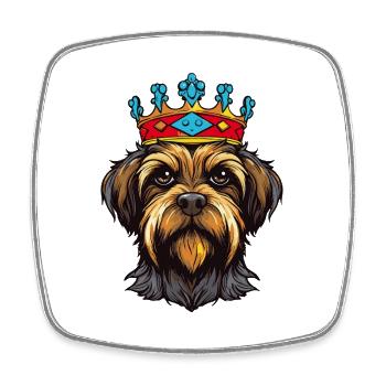 Chien Yorkshire King Animal - Magnet carré - blanc - Devant