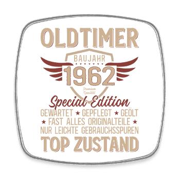 64. Geburtstag Shirt – Oldtimer 1962 Vintage Retro - Viereckiger Kühlschrankmagnet - Weiß - Vorne