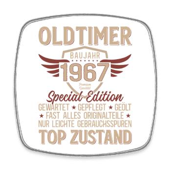 59th Birthday Shirt – Vintage 1967 Vintage Retro - Square fridge magnet - white - Front
