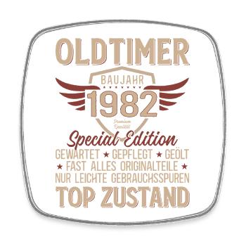 44th Birthday Shirt – Vintage 1982 Vintage Retro - Square fridge magnet - white - Front
